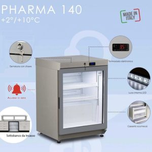 PHARMA-140-REFRIGELTORE MEDICALE PER FARMACIE LABORATORI ANALISI RSA