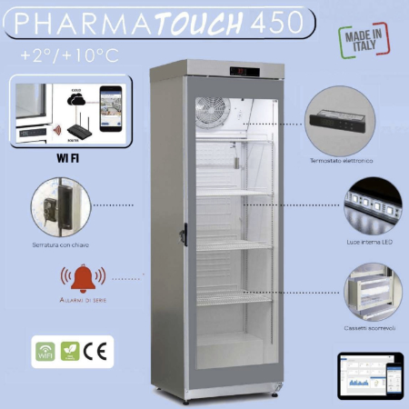 PHARMALAB TOUCH 450 REFRIGELTORE MEDICALE PER FARMACIE LABORATORI ANALISI RSA